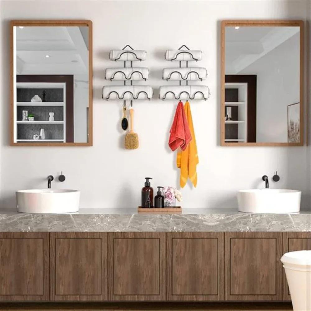 Oxdigi Towel Rack Wall Mounted Set of 2/Durable Metal Towel Holde